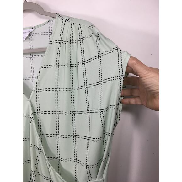 Liz Claiborne Faux Wrap Top Womens X-Large Short Sleeves Mint Green Office Work‎ - Picture 6 of 10